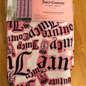 Juicy Couture Pink and Black Shower Curtain
